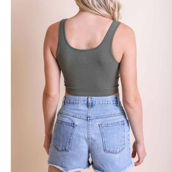 Ribbed Hook and Eye Brami Olive - Picture 3 of 4